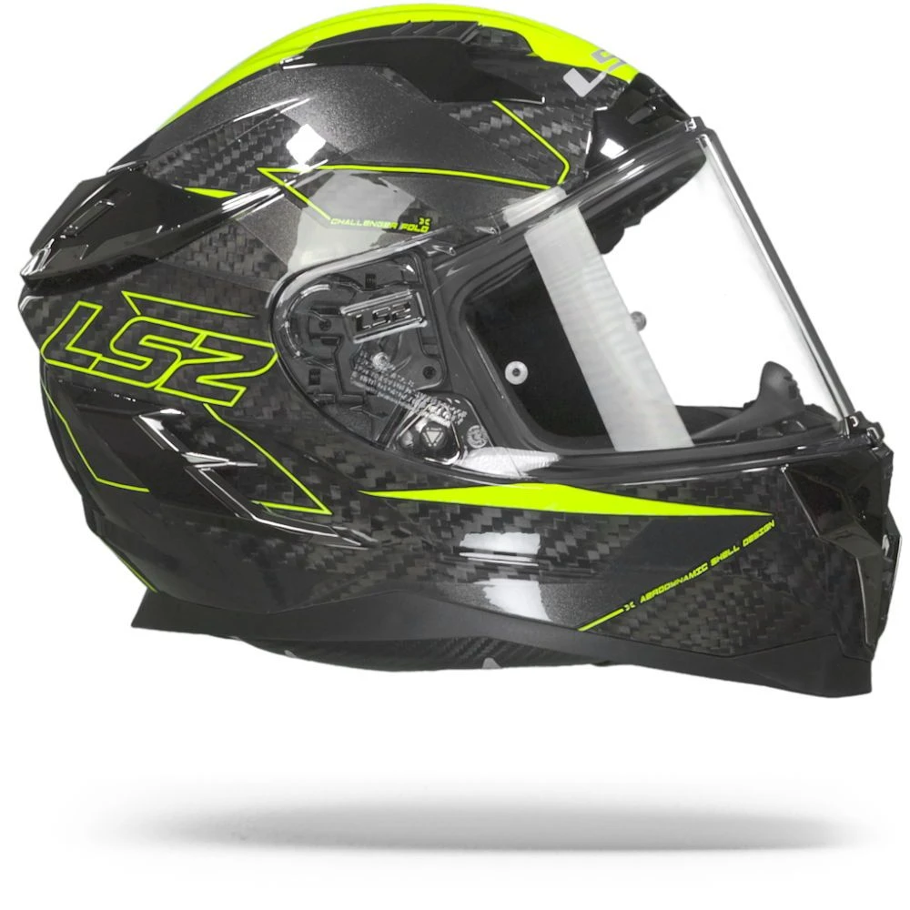LS2 FF327 Challenger Carbon Fold Glans Hi-Vis Geel Integraalhelm 4 LS2 FF327 Challenger Carbon Fold Glans Hi-Vis Geel Integraalhelm - Afbeelding 4