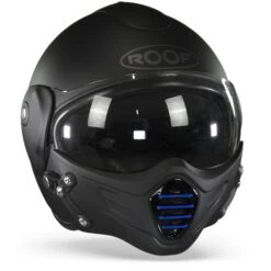 ROOF Roadster Iron Mat Zwart Blauw Jethelm