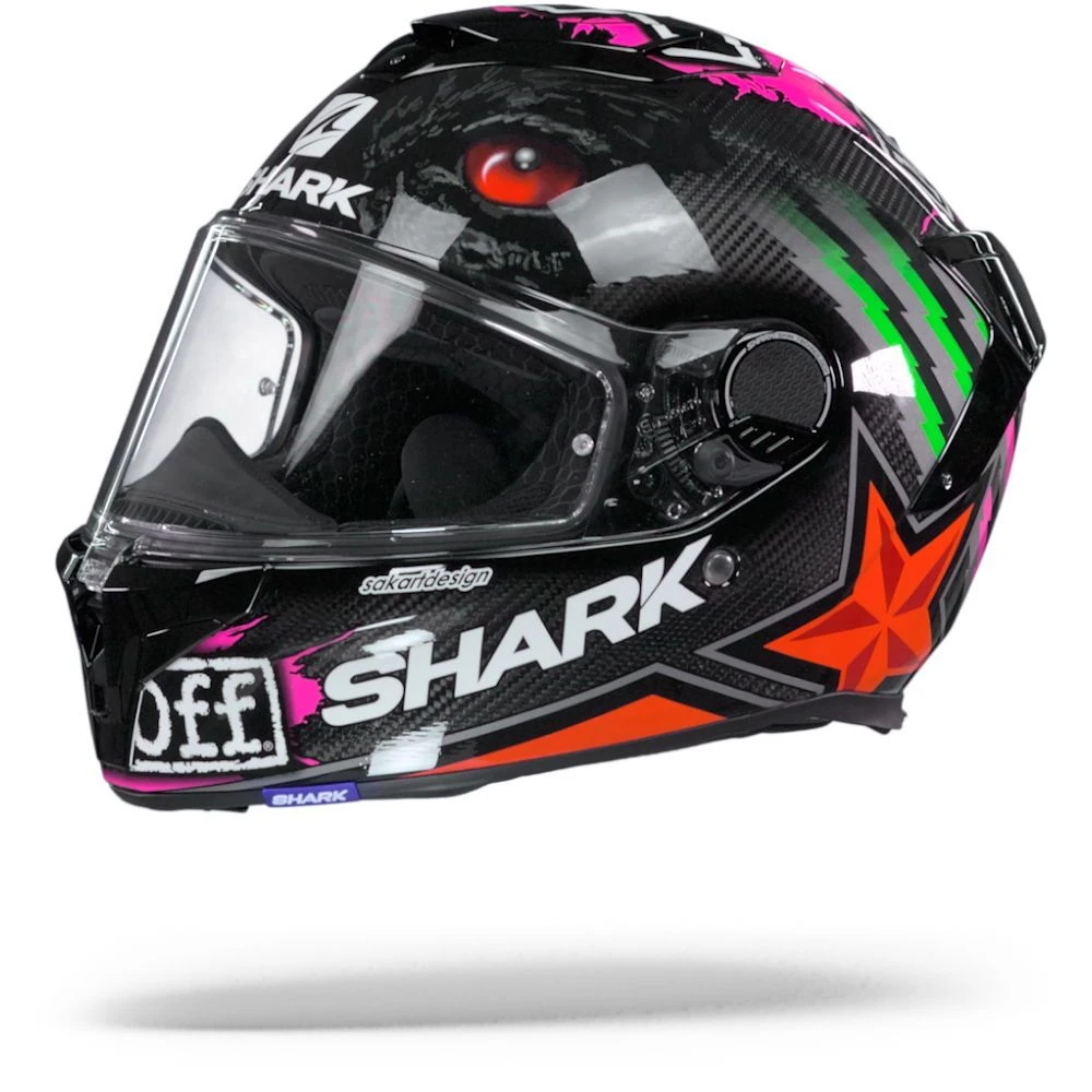 Shark Spartan GT Carbon Roodding Carbon Rood Groen Integraalhelm 4 Shark Spartan GT Carbon Roodding Carbon Rood Groen Integraalhelm - Afbeelding 4