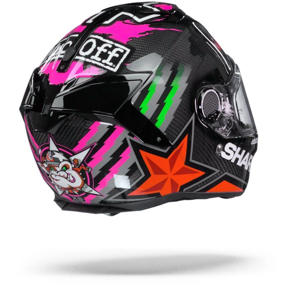 Shark Spartan GT Carbon Roodding Carbon Rood Groen Integraalhelm 3 Shark Spartan GT Carbon Roodding Carbon Rood Groen Integraalhelm - Afbeelding 3