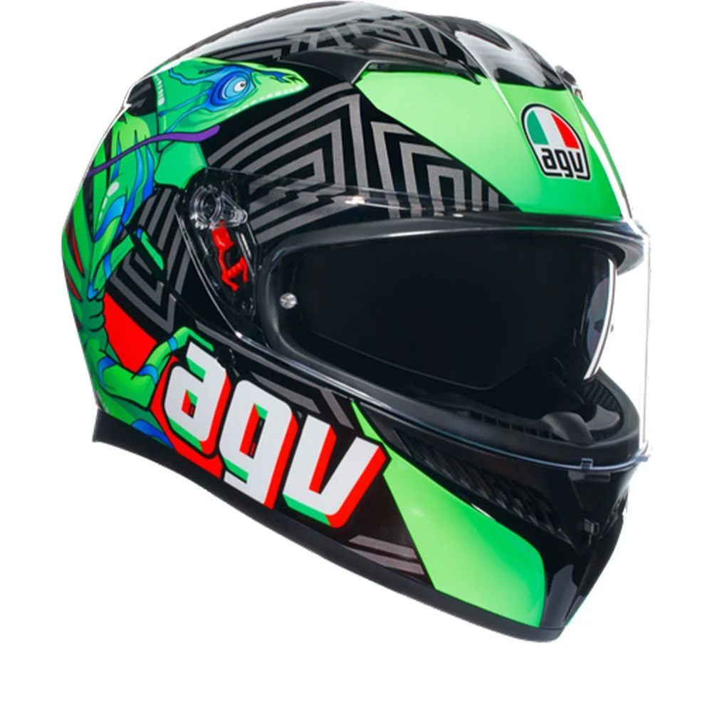 Agv K3 E2206 Mplk Kamaleon Zwart Rood Groen 013 Integraalhelm 4 Agv K3 E2206 Mplk Kamaleon Zwart Rood Groen 013 Integraalhelm - Afbeelding 4
