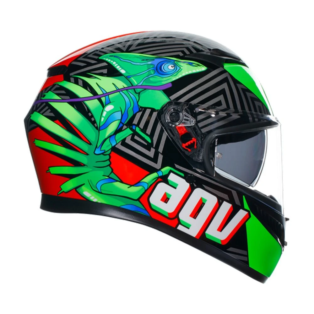 Agv K3 E2206 Mplk Kamaleon Zwart Rood Groen 013 Integraalhelm 2 Agv K3 E2206 Mplk Kamaleon Zwart Rood Groen 013 Integraalhelm - Afbeelding 2