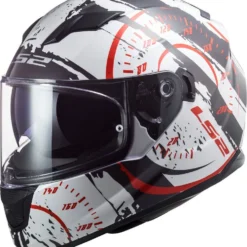 LS2 FF320 Stream Evo Tacho Glans Wit Zwart Rood Integraalhelm