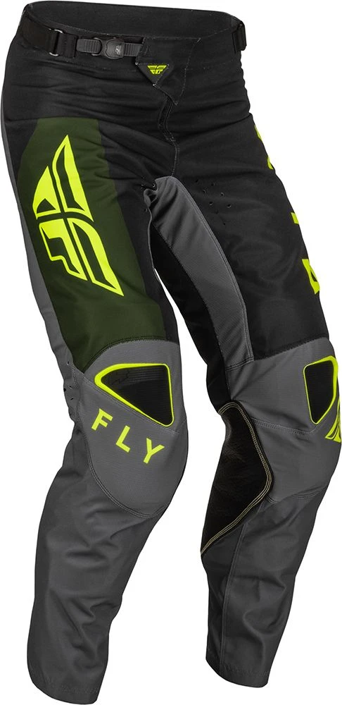 Fly Racing MX Pants Kinetic Jet Black Olive Hi-Vis 1 Fly Racing MX Pants Kinetic Jet Black Olive Hi-Vis