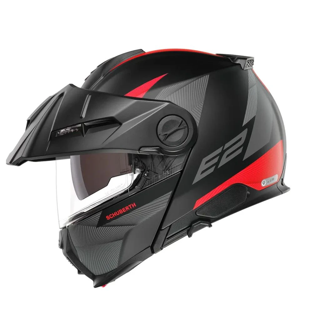 Schuberth E2 Defender Zwart Rood Systeemhelm 1 Schuberth E2 Defender Zwart Rood Systeemhelm