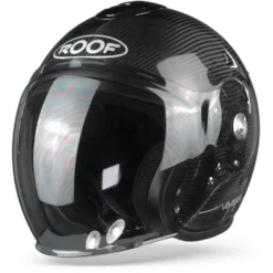 ROOF Voyager Carbon Glans Zilver Strip Jethelm -Scorpion Winkel ro38 voyager carbon glossy silver strip frontpage