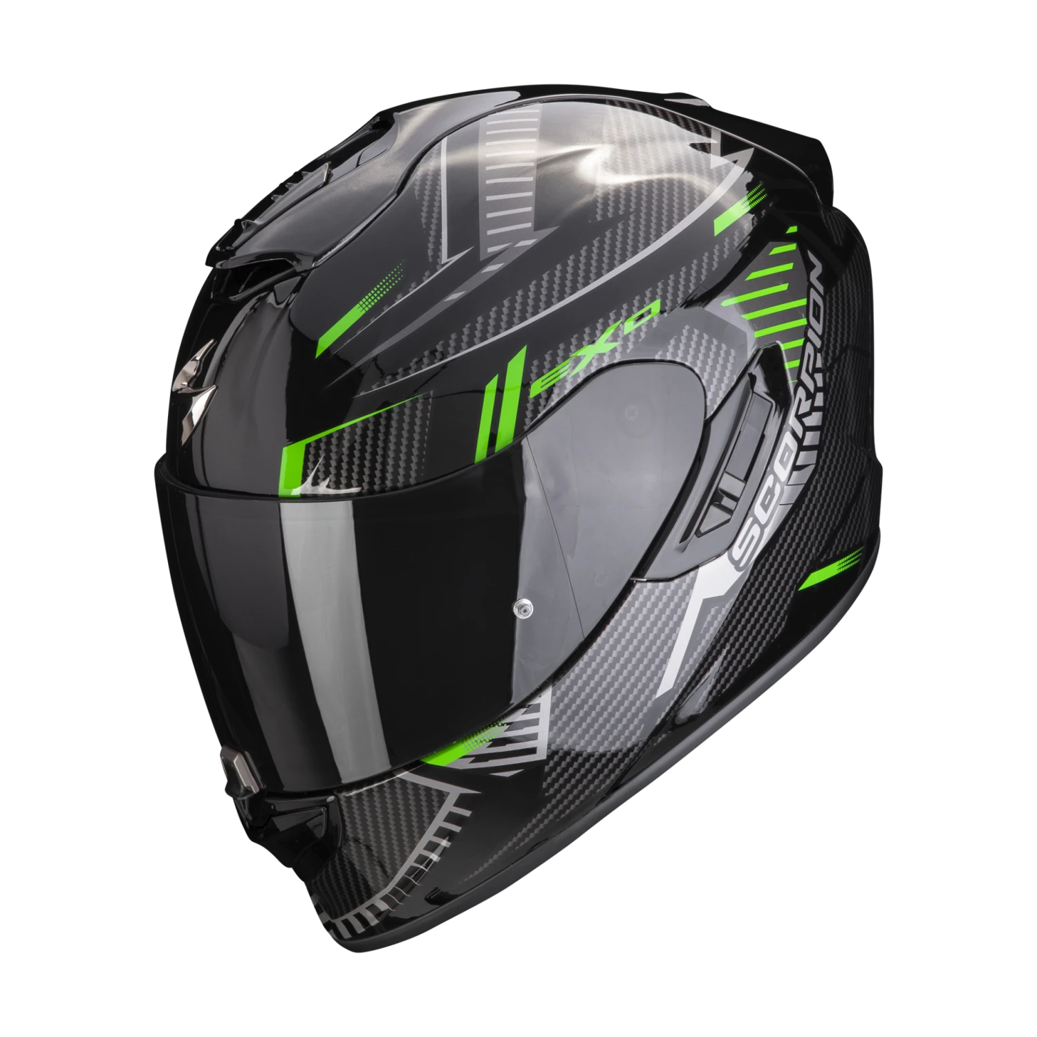 Scorpion Exo-1400 Evo Air Shell Zwart-Groen Integraalhelm 1 Scorpion Exo-1400 Evo Air Shell Zwart-Groen Integraalhelm