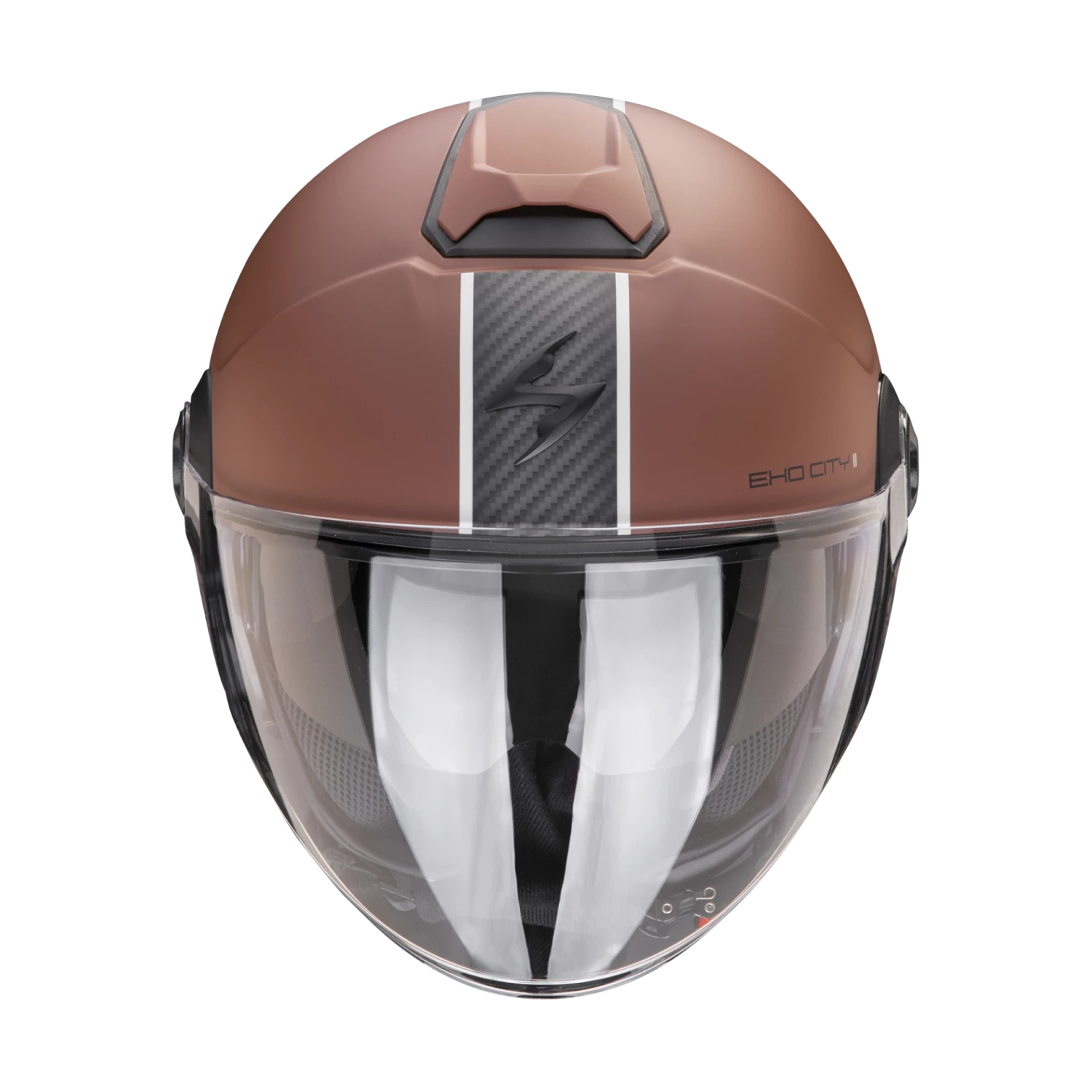 Scorpion Exo-City II Carbo Donker Bruin-Zwart Jethelm 1 Scorpion Exo-City II Carbo Donker Bruin-Zwart Jethelm