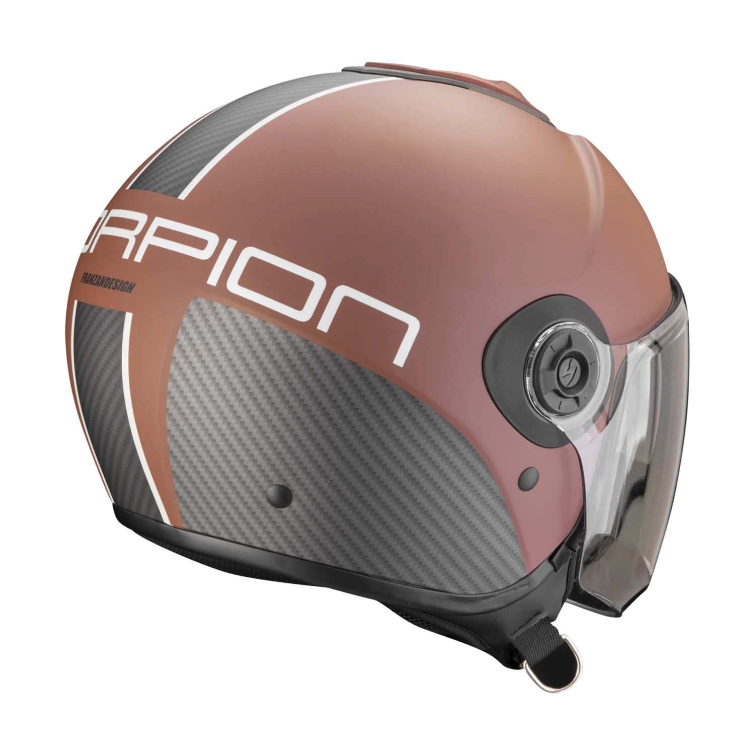 Scorpion Exo-City II Carbo Donker Bruin-Zwart Jethelm 2 Scorpion Exo-City II Carbo Donker Bruin-Zwart Jethelm - Afbeelding 2