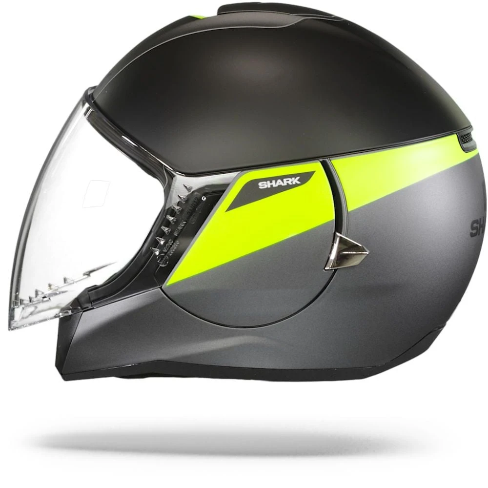 Shark Citycruiser Karonn Mat Antraciet Geel Zwart AYK Jethelm 2 Shark Citycruiser Karonn Mat Antraciet Geel Zwart AYK Jethelm - Afbeelding 2