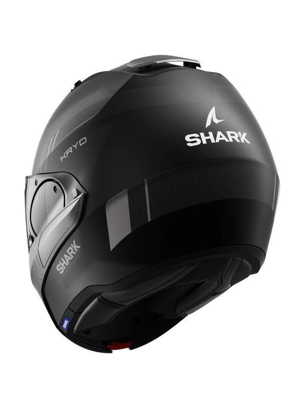 Shark Evo ES Kryd Mat Zwart Antraciet Zilver KAS Systeemhelm 2 Shark Evo ES Kryd Mat Zwart Antraciet Zilver KAS Systeemhelm - Afbeelding 2
