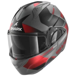 Shark Evo GT Tekline Mat Antraciet Chrom Rood AUR Systeemhelm