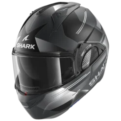 Shark Evo GT Tekline Mat Antraciet Chrom Zilver AUS Systeemhelm