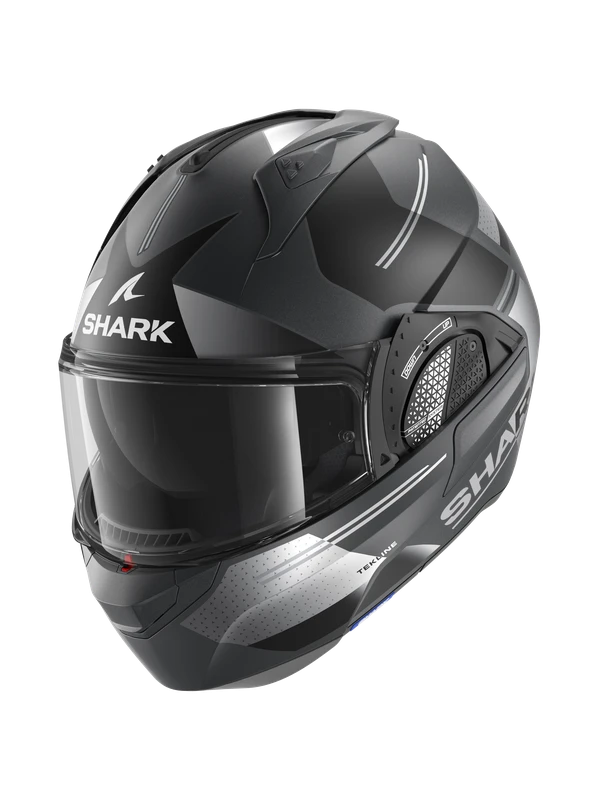 Shark Evo GT Tekline Mat Antraciet Chrom Zilver AUS Systeemhelm 1 Shark Evo GT Tekline Mat Antraciet Chrom Zilver AUS Systeemhelm
