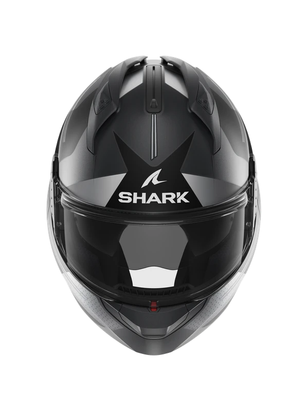 Shark Evo GT Tekline Mat Antraciet Chrom Zilver AUS Systeemhelm 2 Shark Evo GT Tekline Mat Antraciet Chrom Zilver AUS Systeemhelm - Afbeelding 2