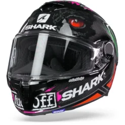 Shark Spartan GT Carbon Roodding Carbon Rood Groen Integraalhelm 10 Shark Spartan GT Carbon Roodding Carbon Rood Groen Integraalhelm -Scorpion Winkel shark sparten gt carbon redding green red frontpage