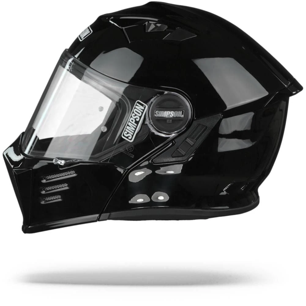 Simpson Darksome Zwart Metal Systeemhelm 2 Simpson Darksome Zwart Metal Systeemhelm - Afbeelding 2